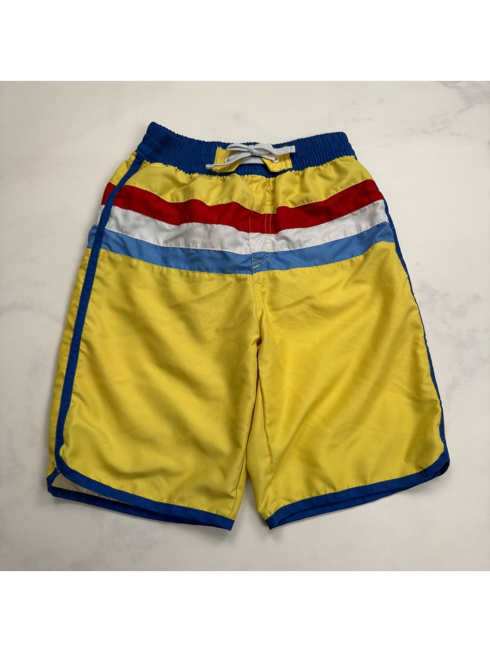kidpik Swim Trunks Colorblock Striped Elastic Waist - XL